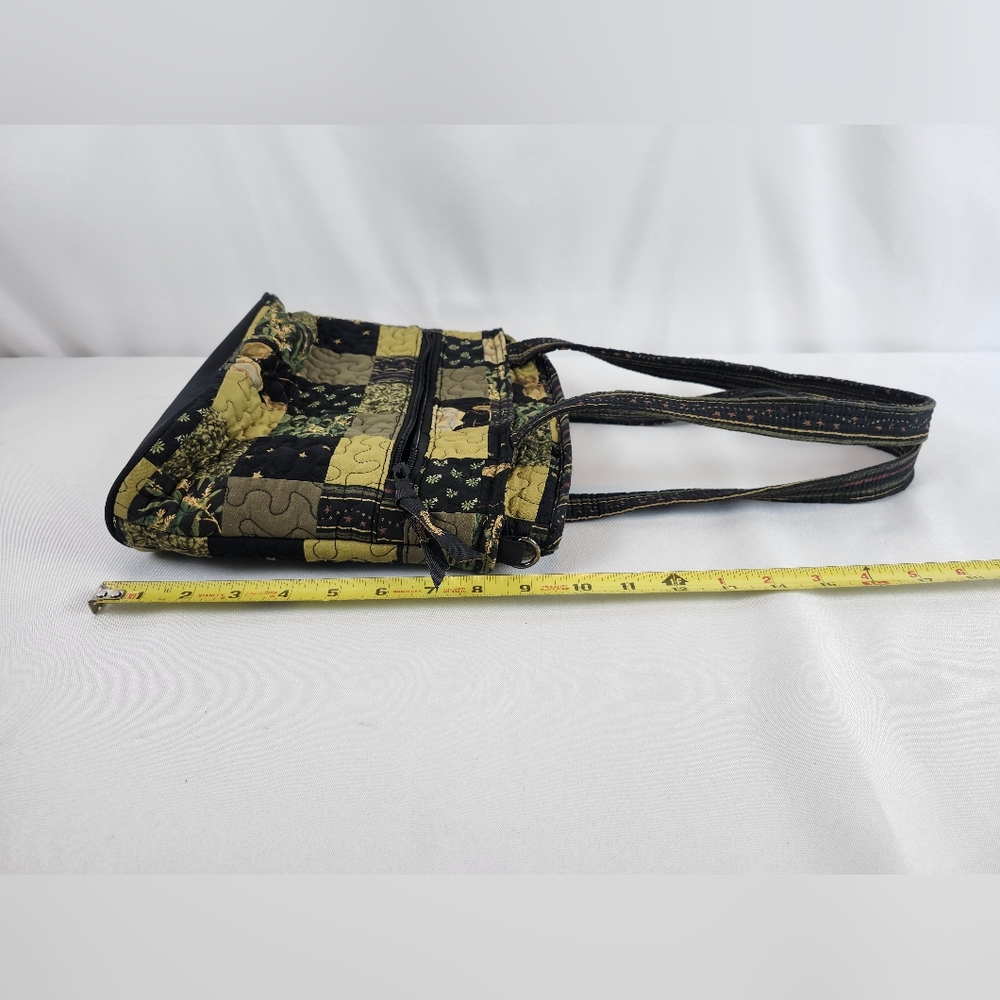 Donna Sharp Brown Green Patchwork Quilted Hand Ba… - image 8
